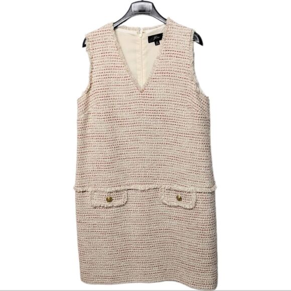 J. CREW Tweed Fringe Sheath Dress 12 - Picture 2 of 9